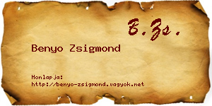 Benyo Zsigmond névjegykártya