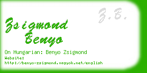 zsigmond benyo business card